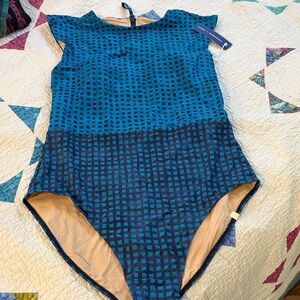 Summersalt Blue and Black One Piece Swimsuit